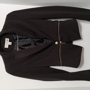 Black Cropped Forever 21 Jacket w/ Gold Trim sz Medium